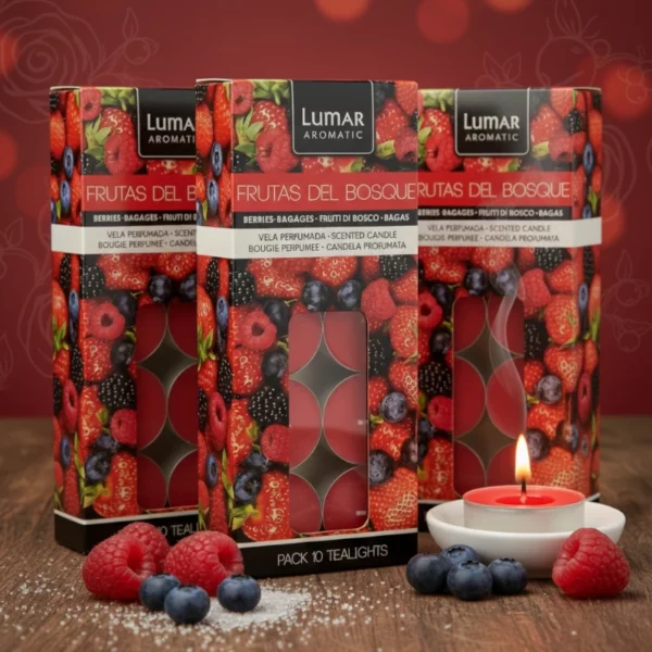 Lot de 10 Paquets de 10 Bougies "100 Pièces" - Fruits Rouges