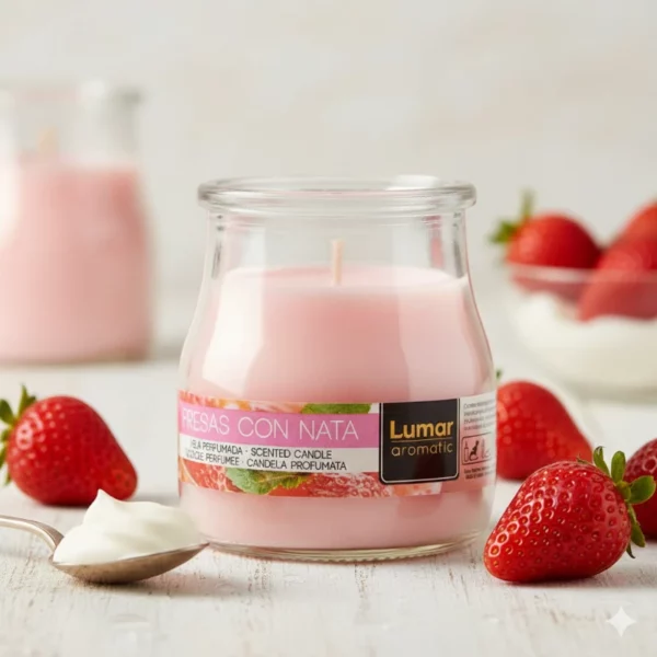 Pack de 12 - Bougie parfum fraises chantilly