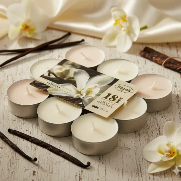 Lot de 6 paquets de 18 bougies - Parfum Vanille