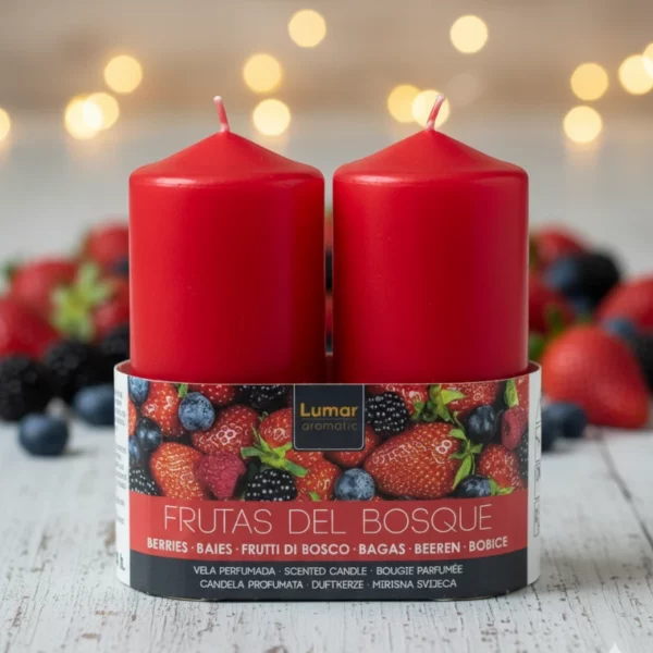 Lot de 12X2 Bougies - Parfum Fruits Rouges - 10cm X 4,70cm - 24H