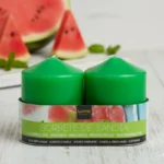 Lot de 12X2 Bougies - Parfum Pastèque - 7cm X 5,70cm - 24H