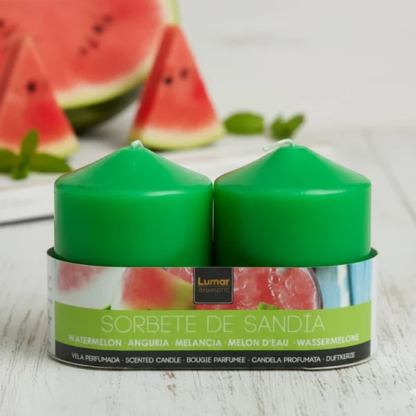 Lot de 12X2 Bougies - Parfum Pastèque - 7cm X 5,70cm - 24H