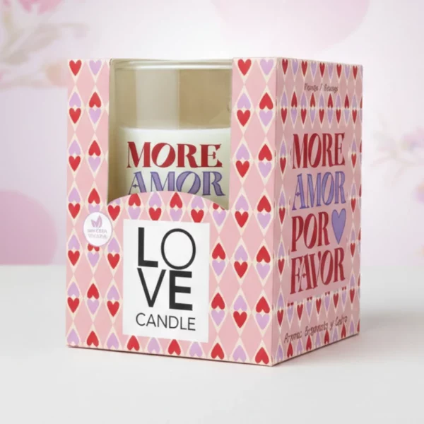 Bougie Parfumée "More Amor Por Favor" - Lumar Aromatic - Cire Végétale - Pot en Verre - 28h