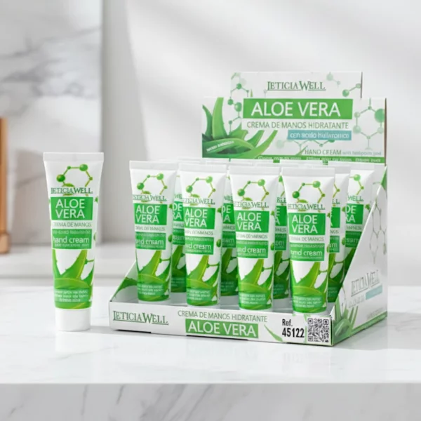 Présentoir de 20 : 🌿 Crèmes pour les Mains Aloe Vera & Acide Hyaluronique – Leticia Well