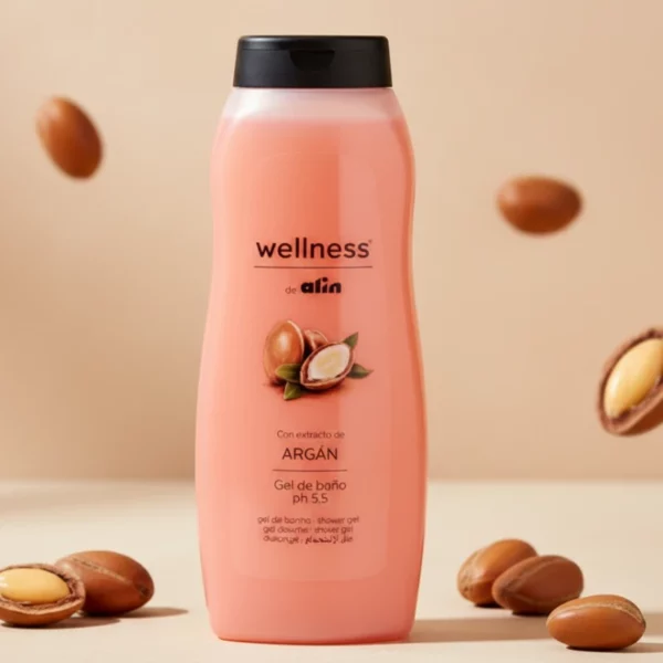 Gel Douche & Bain WELLNESS – Format Généreux 750ML à l'Argan PH5.5 – Alin
