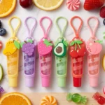 Lot de 6 : Gloss Porte-clés Fruités Kevin & Coco