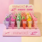 Présentoir de 36 : Gloss Porte-clés Fruités Kevin & Coco + 6 Testeurs GRATUITS