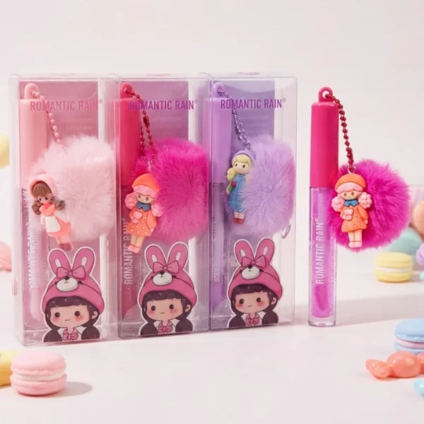 Lot de 6 : Gloss Porte-clés "Peluche" Romantic Rain – Écrin de Douceur
