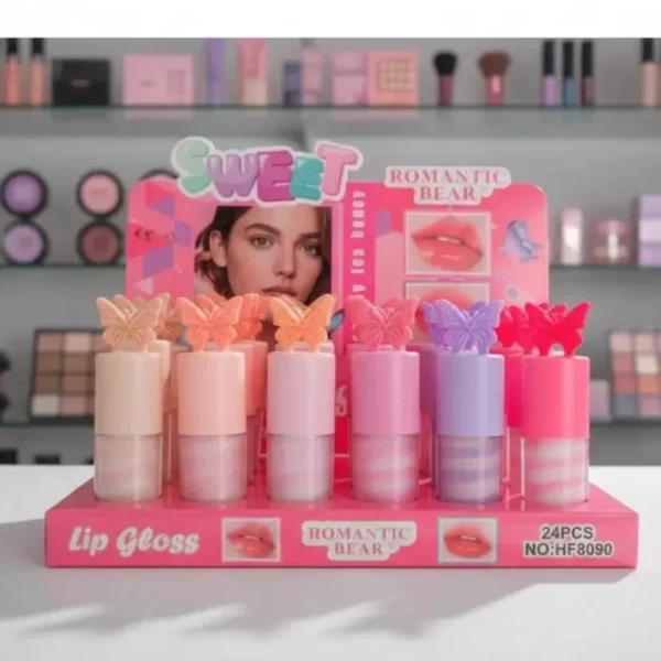 Présentoir de 24 :🦋 Gloss Miel Papillon