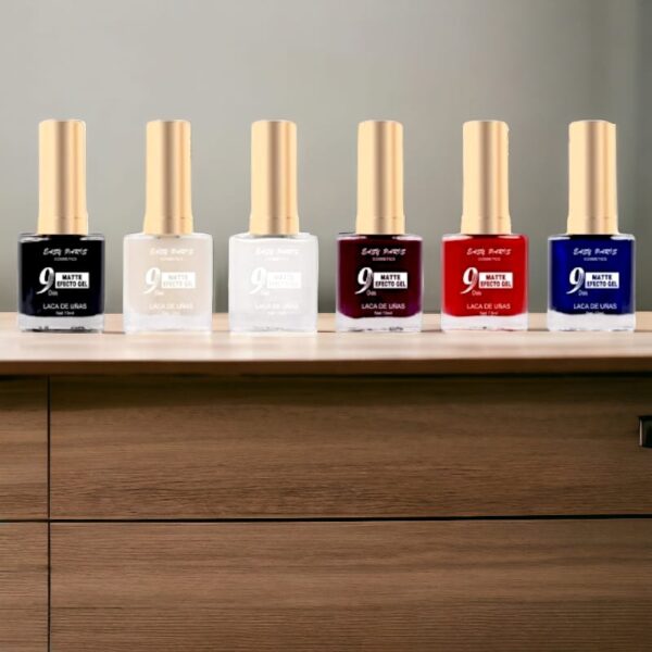 Lot de 24 : Vernis à ongles tenue 9 jours - 6 couleurs du blanc au noir
