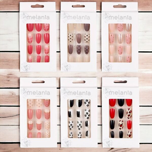 Lot de 12 packs de 10 Faux-Ongles et Adhésif