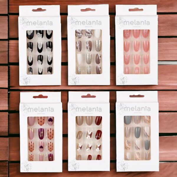 Lot de 12 packs de 10 Faux-Ongles et Adhésif