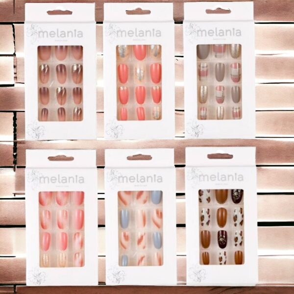 Lot de 12 packs de 10 Faux-Ongles et Adhésif