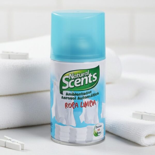 Lot de 6 : Spray d'Ambiance "Linge Propre" Automatique 260ml – Natural Scents