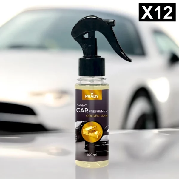 Lot de 12 : Spray d'Ambiance Parfumé Voiture 100ml - GOLDEN MAN - Prady