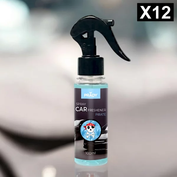 Lot de 12 : Spray d'Ambiance Parfumé Voiture 100ml - PIRATE - Prady