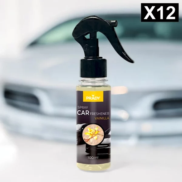 Lot de 12 : Spray d'Ambiance Parfumé Voiture 100ml - VANILLE - Prady