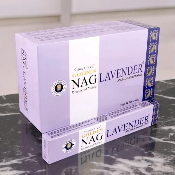 Carton de 12 Paquets de 12 Encens LAVANDE - Vijayshree Golden Nag