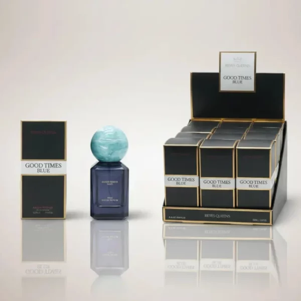 Présentoir  de 12 Eau de Parfum Générique Femme Good Times Blue 30ml - Reyes Queens