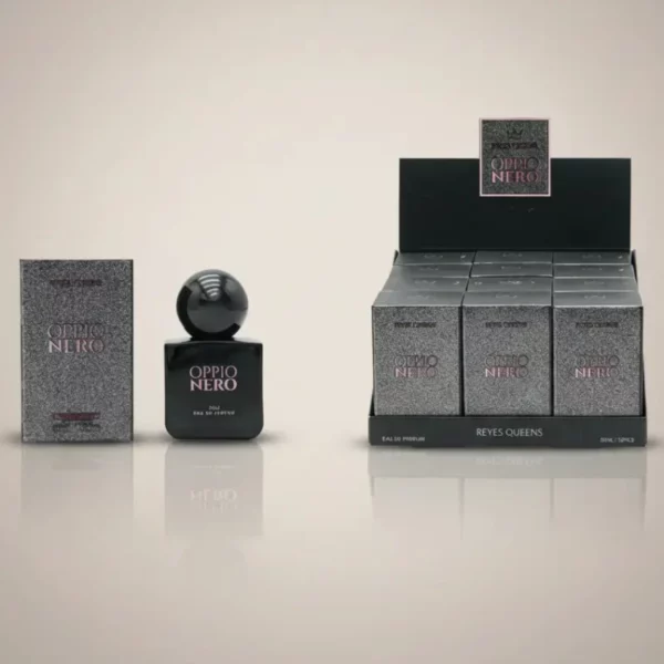Présentoir  de 12 Eau de Parfum Générique Femme Oppio Nero 30ml - Reyes Queens