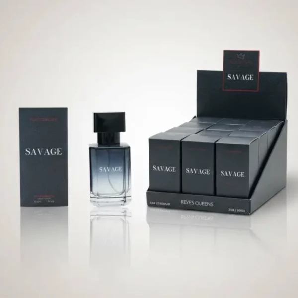 Présentoir  de 12 Eau de Parfum Générique Homme Savage 30ml - Reyes Queens