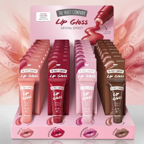 Présentoir de 28 ✨ Lip Gloss "Crystal Effect" + 4 Testeurs – The Fruit Company