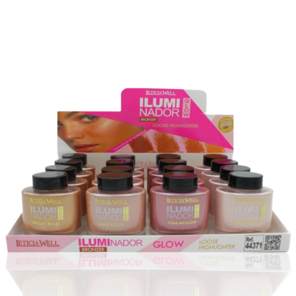 Présentoir de 16 : Poudre de teint illuminatrice 4 tons