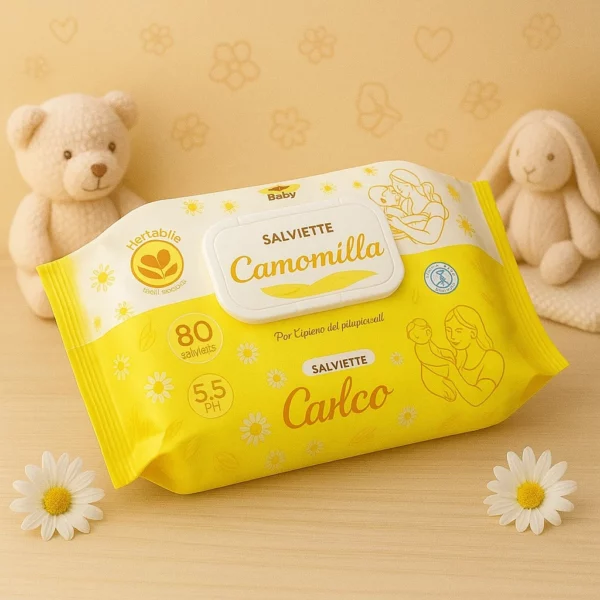 Lot de 3 : Paquet de 80 lingettes Bébé Camomille - Setahome