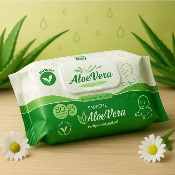 Lot de 3 : Paquet de 80 lingettes Bébé Aloe Vera - Setahome