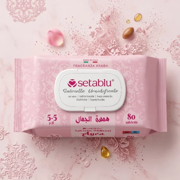 Lot de 6 🕌 Paquets de 80 Lingettes Humidifiées Aura - Setablu
