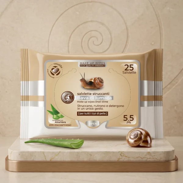 Lot de 6 🐌 Paquet de 25 Lingettes Démaquillantes Bave d’Escargot - Setablu