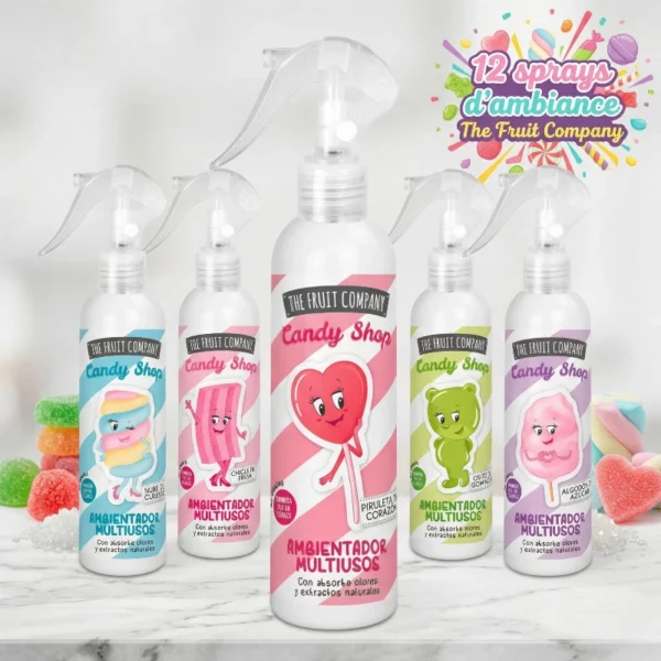 Mélange de 12 : Spray Désodorisant Pour Maison Collection Candy - The Fruit Company