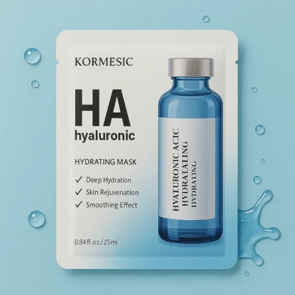 Lot de 6 : Masques Visage Hydratants à l’Acide Hyaluronique 25 ml – KORMESIC