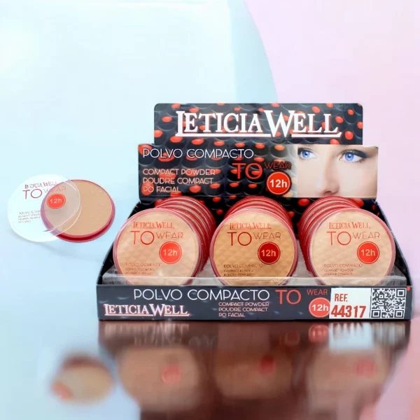 Présentoir de 18 : Poudre Compacte 3 Teintes 12H - Leticia Well