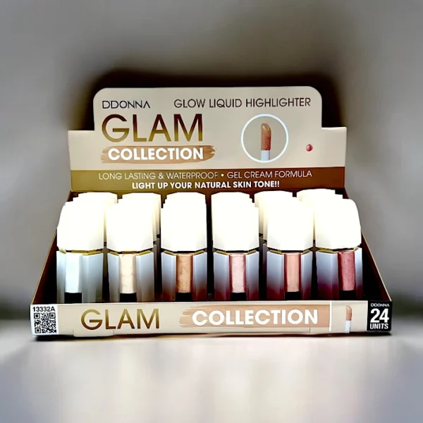 Présentoir de 24 : Glow Liquid Highlighter Glam Collection - D'Donna