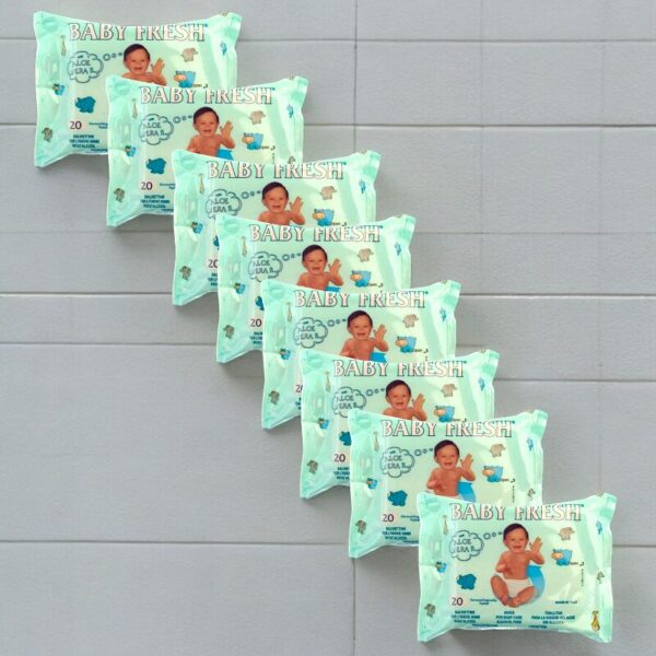 Lot de 48 : Paquet de 20 lingettes Baby Fresh à L'Aloe Vera