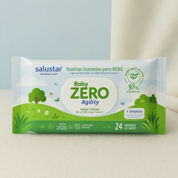 Carton de 12 : Lingettes Bébé Baby Zero - Salustar - 24 Lingettes par Paquet 👶