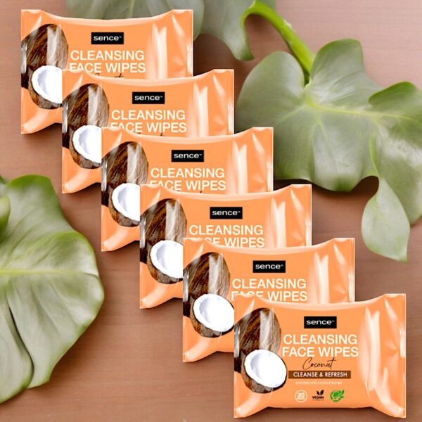 Lot de 10 : Paquet de Lingettes nettoyantes 3 en 1 Coco