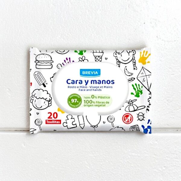 Carton de 12 : Lingettes Humides pour le Visage et les Mains Brevia