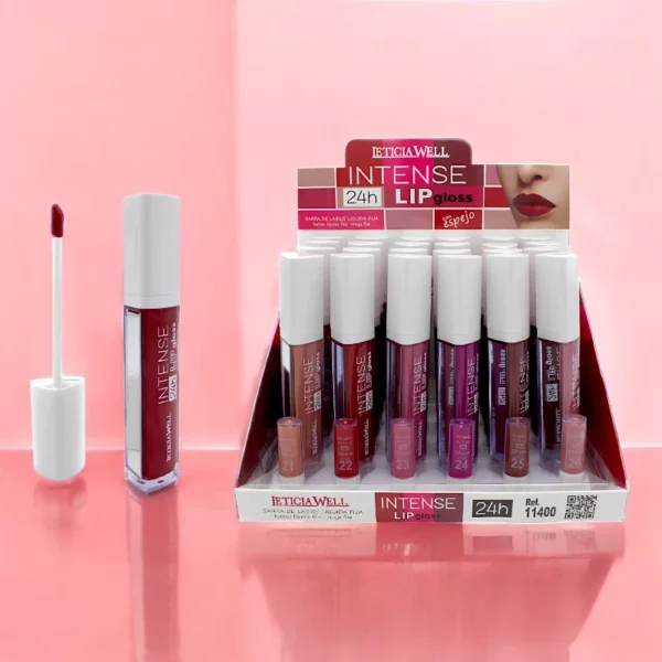 Présentoir de 24 : Gloss pour Lèvres INTENSE 24H - Leticia Well