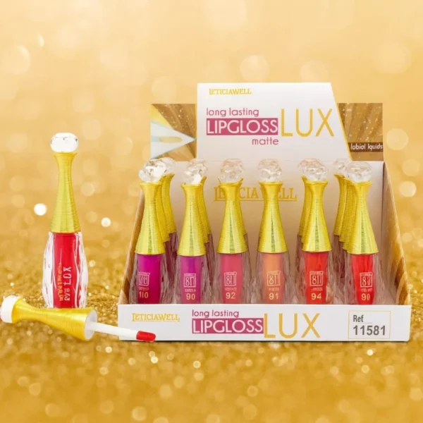 Présentoir de 24 : Lipgloss Longue Durée Mat Lux - Leticia Well