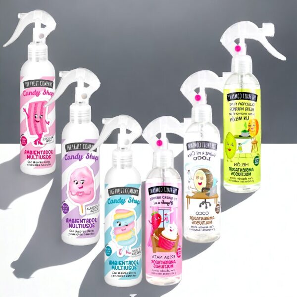Mélange de 12 : Spray désodorisant "Multi-usages & Maison" Fruits et Bonbons TFC