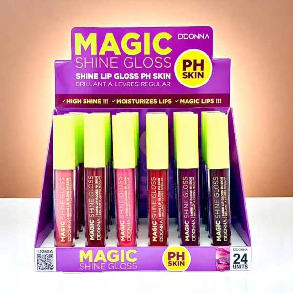 Présentoir de 24 : Brillant à Lèvres Magic Shine PH Skin - DDonna