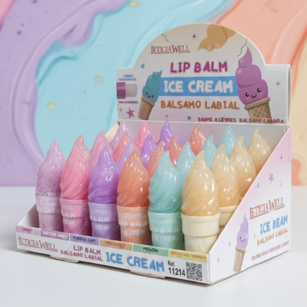 Présentoir de 24 🍦 Baumes à Lèvres "Ice Cream" – Leticia Well