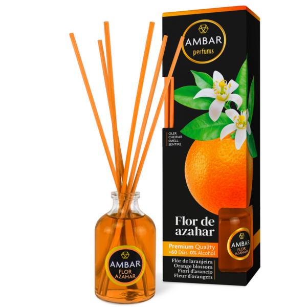 Présentoir de 12 : Mikado qualité premium 30ml - Fleur d'Oranger