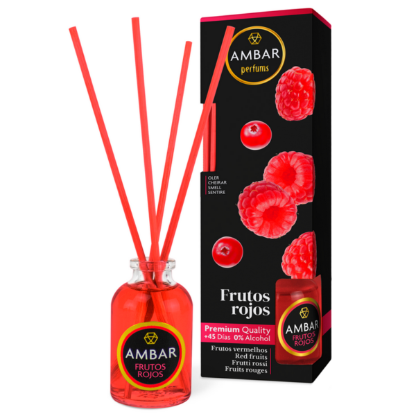 Présentoir de 12 : Mikado qualité premium 30ml – Fruits Rouges