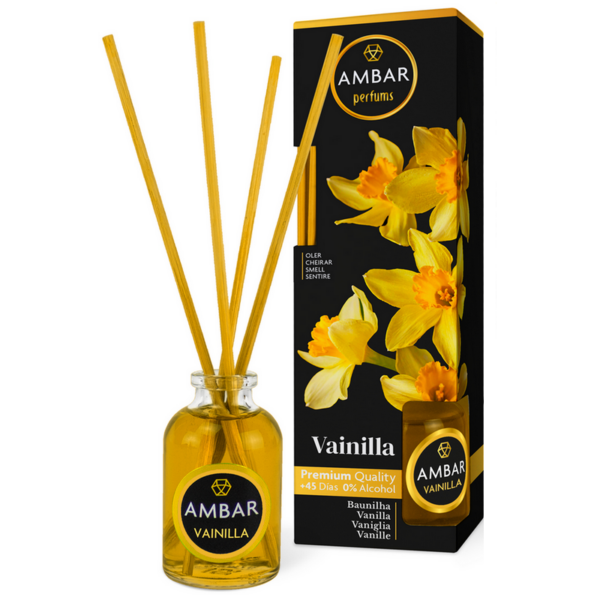 Présentoir de 12 : Mikado qualité premium 30ml – Vanille