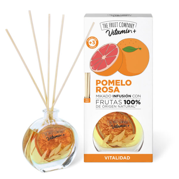 Pack de 10 : Mikado pamplemousse rose  Vitamin+ 100% d'origine naturelle