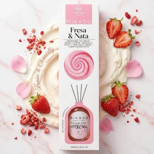 Diffuseur de Parfum Mikado Fraise & Chantilly - SUNSET WORLD