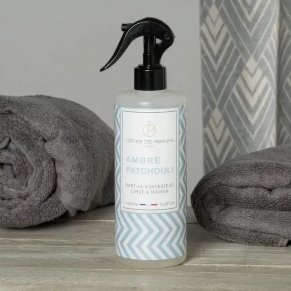 Lot de 6 : Spray haut de gamme fabrication Française - Ambre et Patchouli 500ml